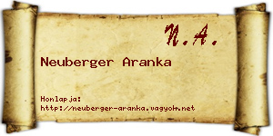Neuberger Aranka névjegykártya